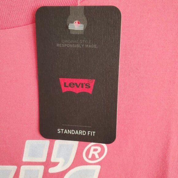 Levi’s Pink Graphic Logo T-Shirt Plus Size 1X NWT Short Sleeve Cotton Tee - Picture 4 of 8